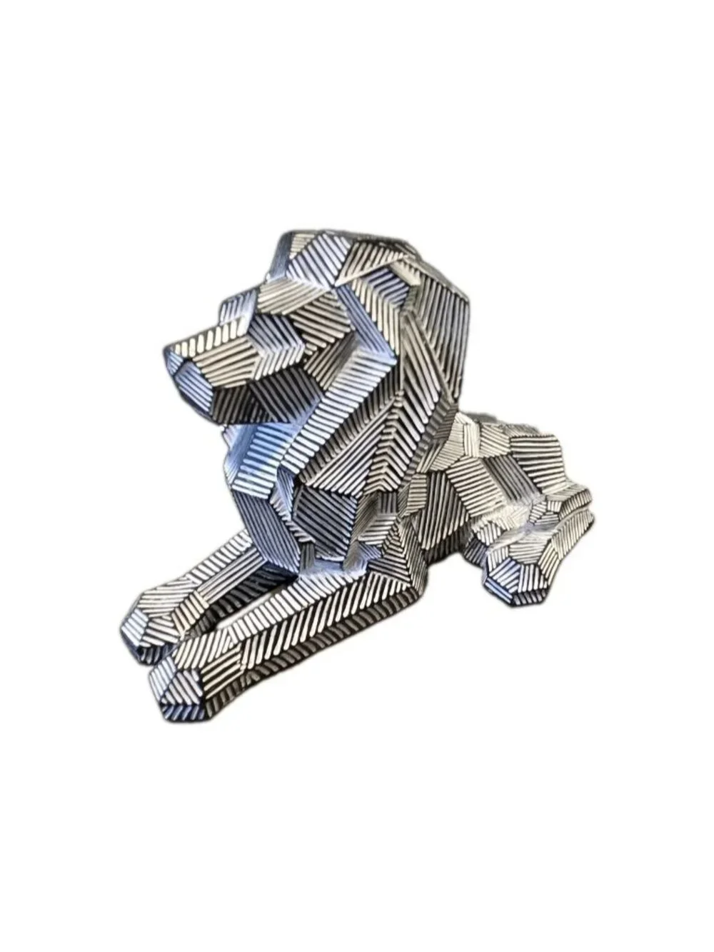 New Large Modern Geometric Lion Abstract Statue Figurine Art Deco Room Decor
